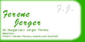 ferenc jerger business card